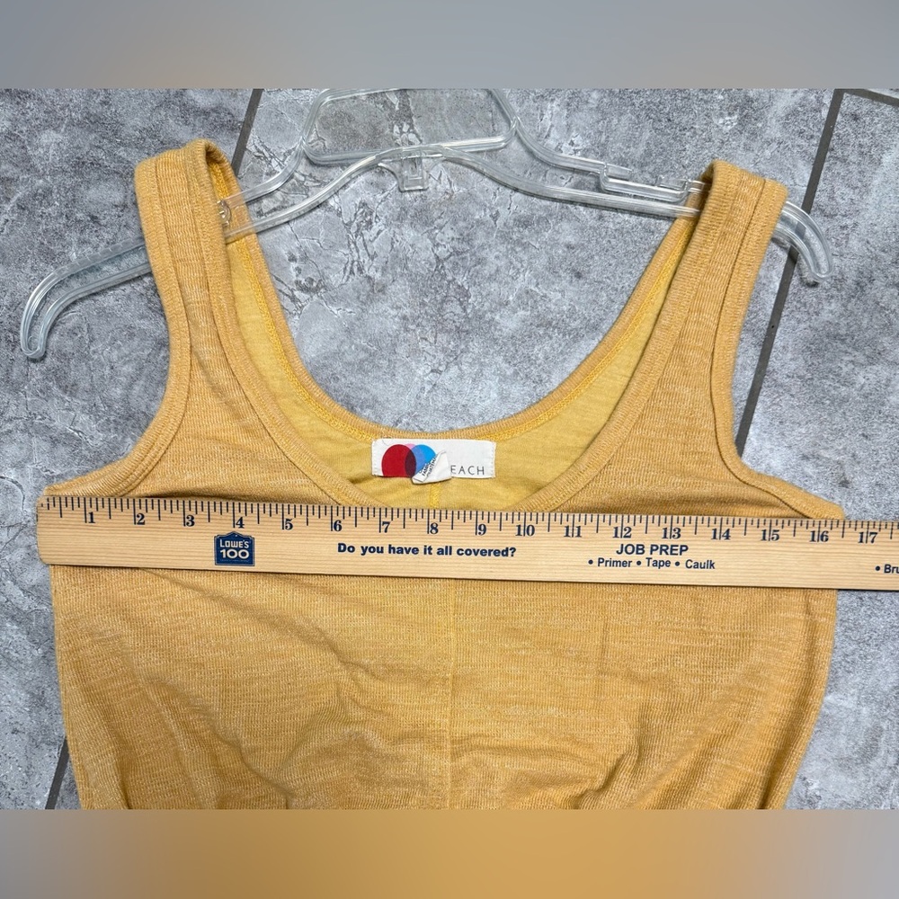 Free People Beach Bicoastal Jumpsuit Women's Yellow Drawstring Lounge sz XS - Picture 5 of 13